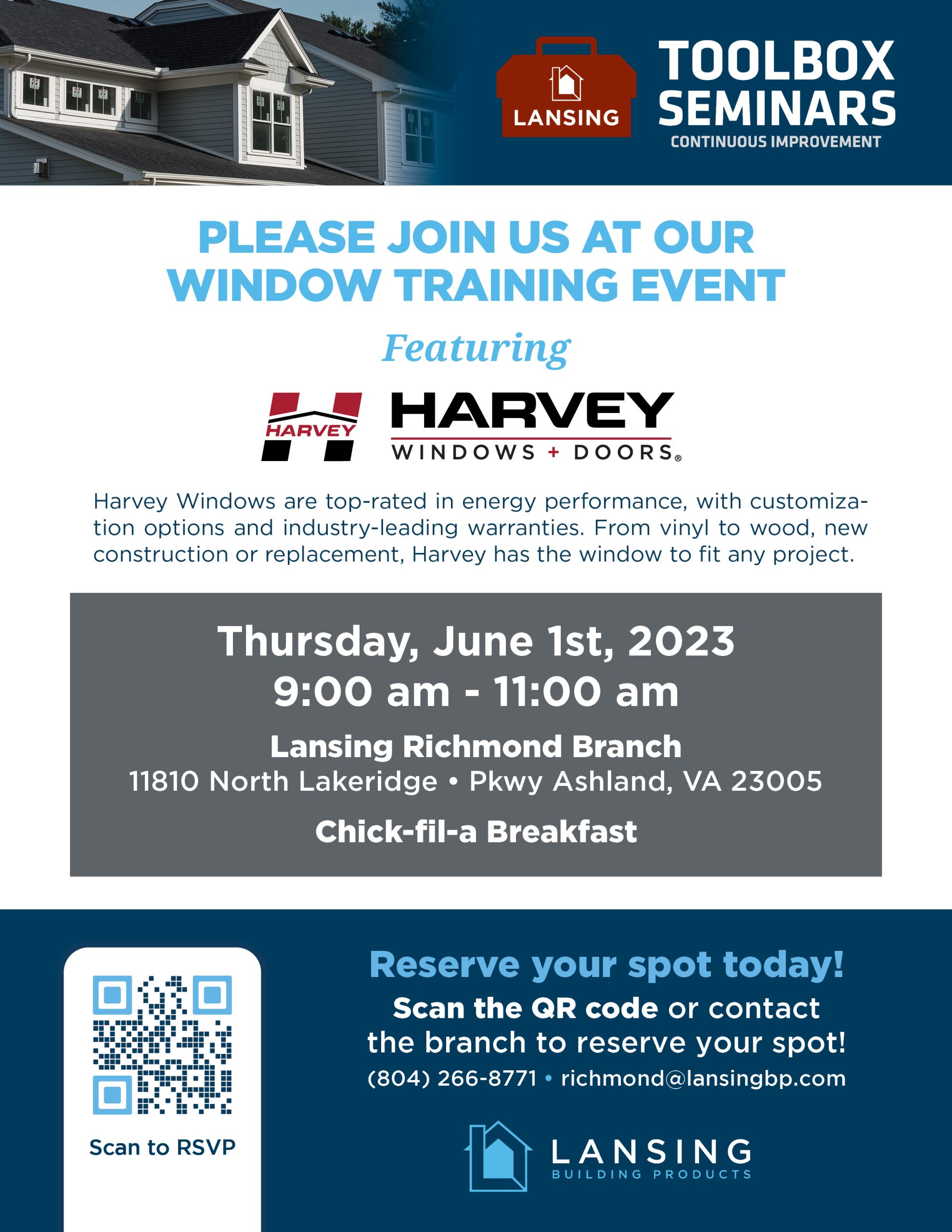 Toolbox Seminar - Harvey Window Training - Lansing Building Products