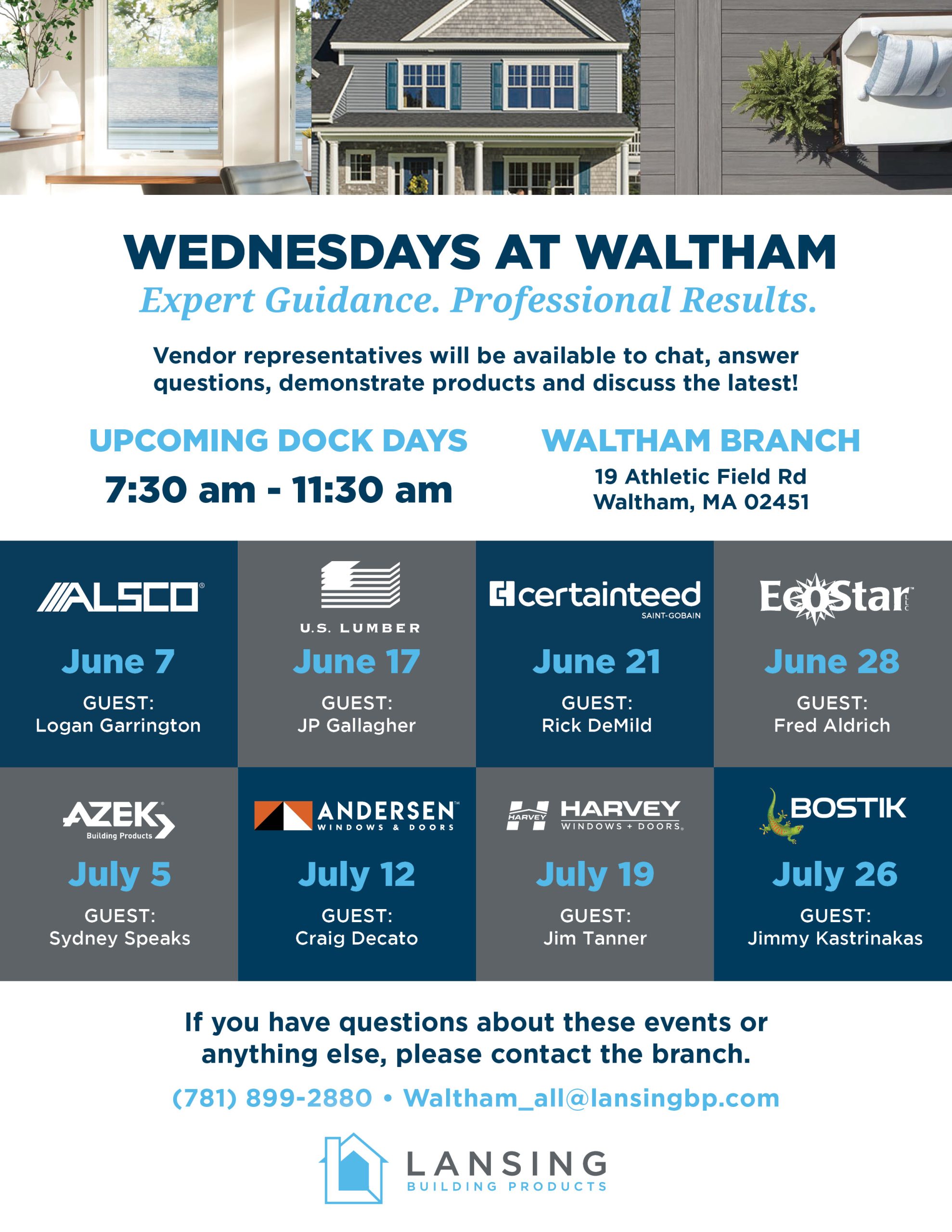 Wednesdays At Waltham Lansing Building Products