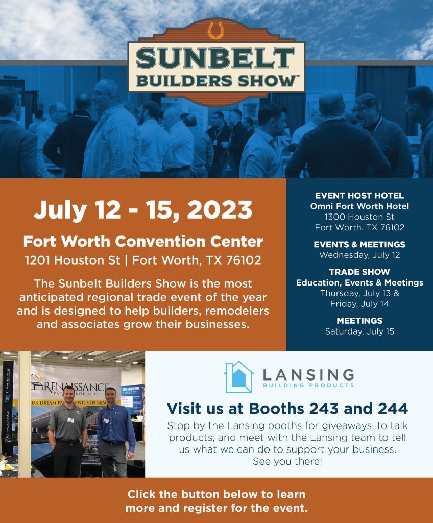 Sunbelt Builders Show Lansing Building Products